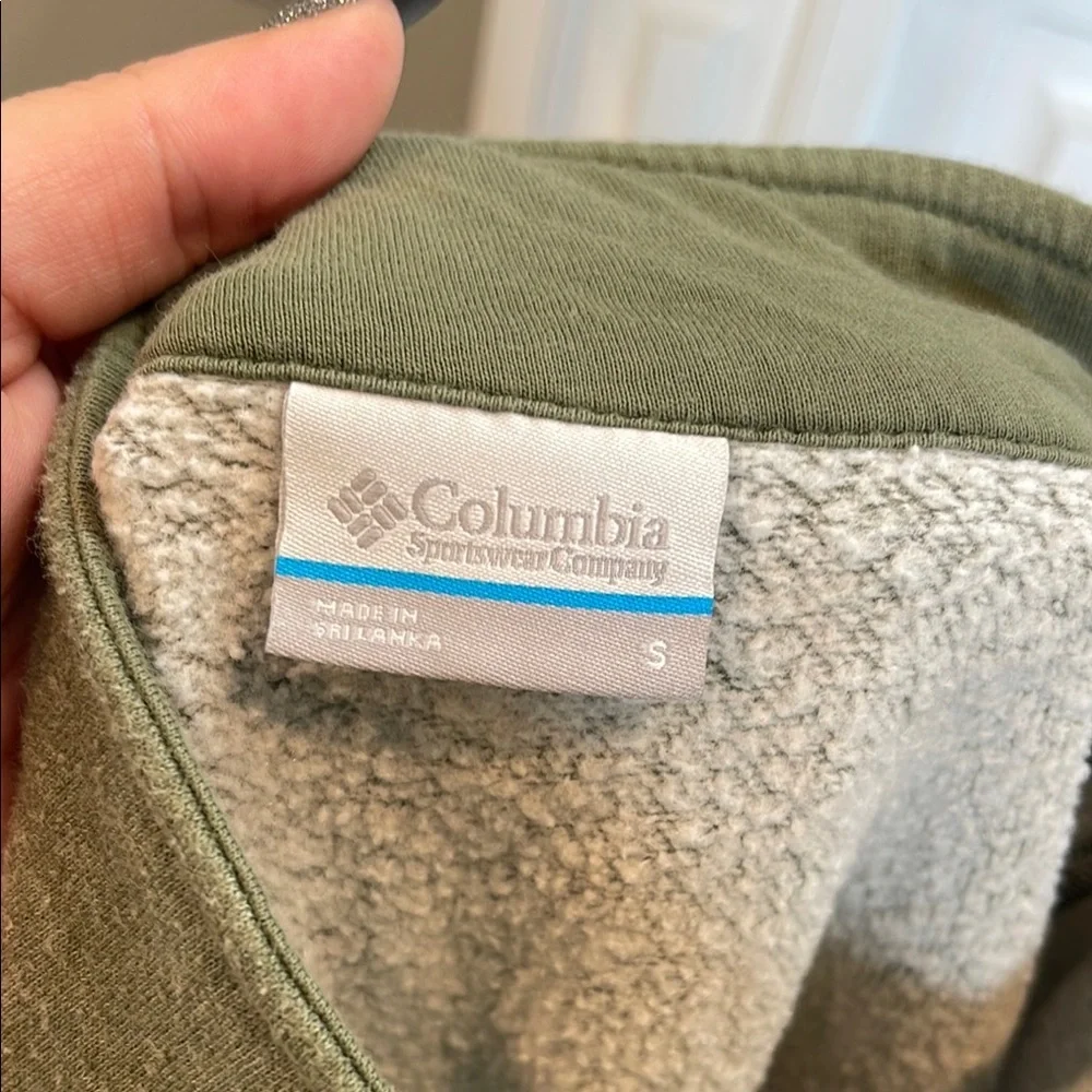 Columbia Men's 1/4 Zip Sweatshirt Green Pullover Sweatshirt SZ S Outdoor Hiking